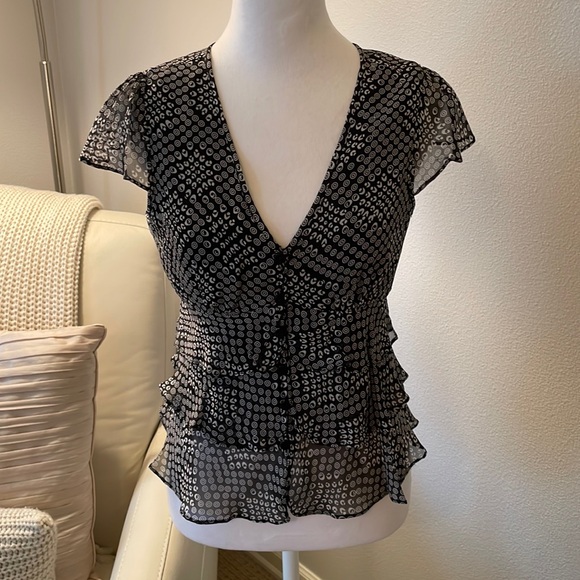 INC International Concepts Tops - INC Petite Women’s Black & White Short Sleeve Top - 6P